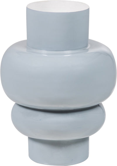 Woood Auri Vase 20 cm – Metall – Hochglanz hellgrau – 27 x 20 x 20 cm