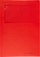 Q-connect L-Karte mit Fenster | 120 g m² | a4 | Packung mit 100 Stück | rot