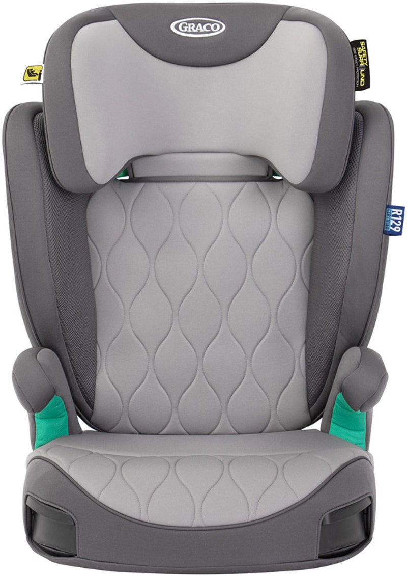 Graco Affix i-Size R129 Autositz – Eisen – Isofix-Sitzerhöhung mit Rückenlehne – von 100 bis 150 cm (ca. 3,5 bis 12 Jahre)