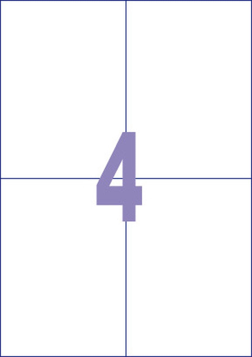 Kangaro-Etiketten – universell – Tintenstrahl-Laserkopie – 105 x 148 mm – 100 Blatt – 4 Aufkleber pro Blatt