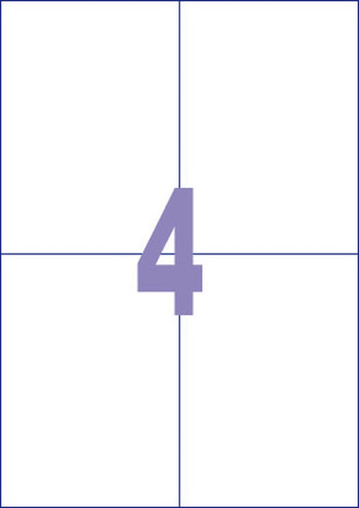 Kangaro-Etiketten – universell – Tintenstrahl-Laserkopie – 105 x 148 mm – 100 Blatt – 4 Aufkleber pro Blatt