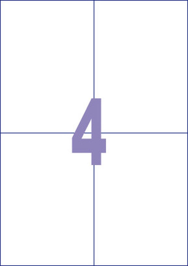 Kangaro-Etiketten – universell – Tintenstrahl-Laserkopie – 105 x 148 mm – 100 Blatt – 4 Aufkleber pro Blatt