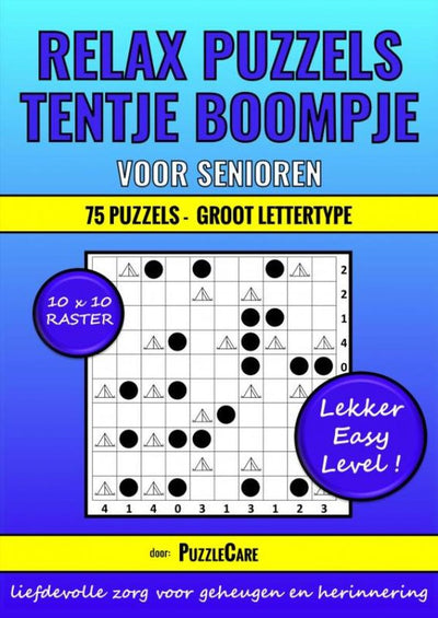 Tentje boompje Relax-Rätselbuch: für Senioren 10x10-Raster – 75 Rätsel mit großer Schriftart – schönes und einfaches Level!