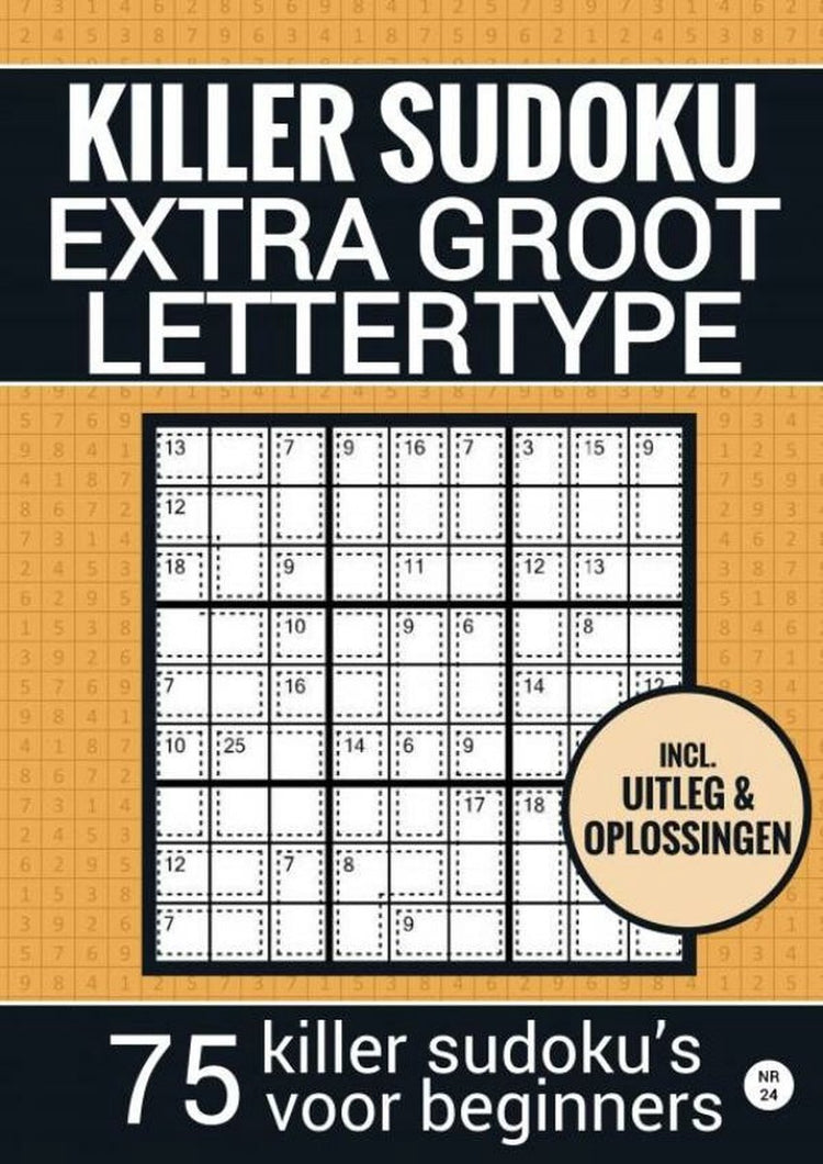 Markenloses Sans-Marque-Rätselbuch für ältere Menschen, Sehbehinderte, Opa, Oma, Senioren – Nr. 24 – einfaches Killer-Sudoku – große Schriftart
