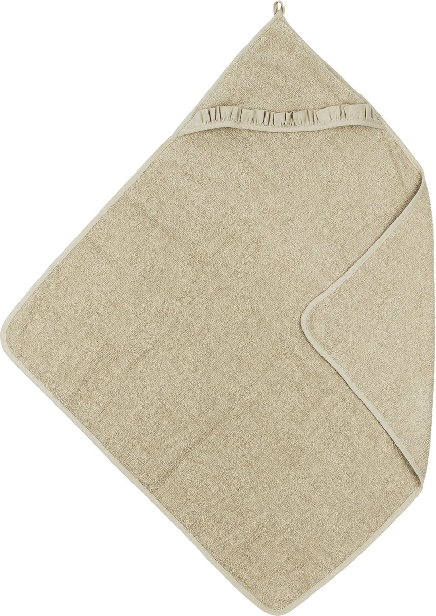 Meyco Baby-Badeumhang mit Rüschen – Sand – 80 x 80 cm