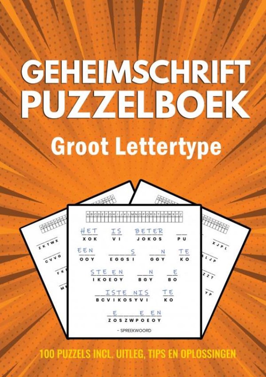 Markenloses Sans-Marque-Geheimcode-Rätselbuch – große Schrift – 100 Rätsel – inkl. Erklärungen, Tipps und Lösungen