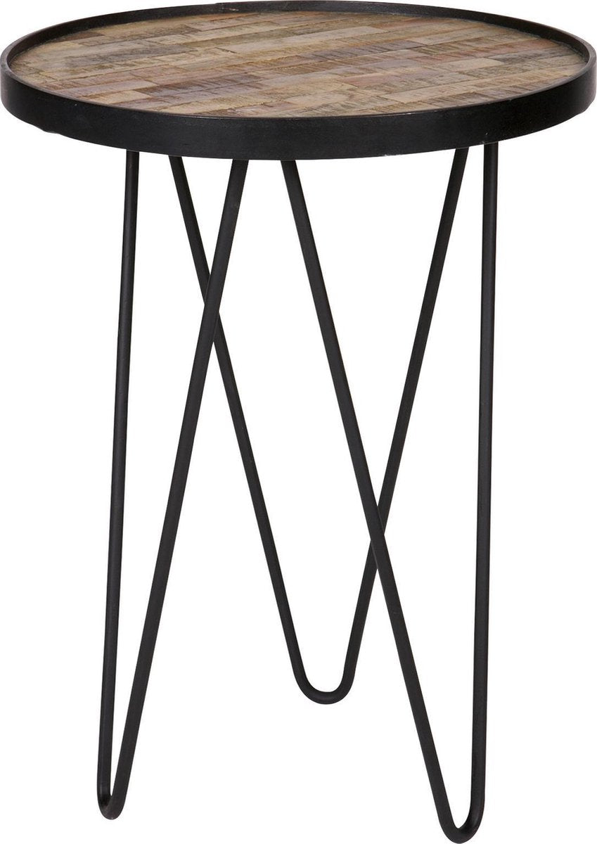 Woood Lev Beistelltisch – Holz Metall – Schwarz – 52 x 39 x 39