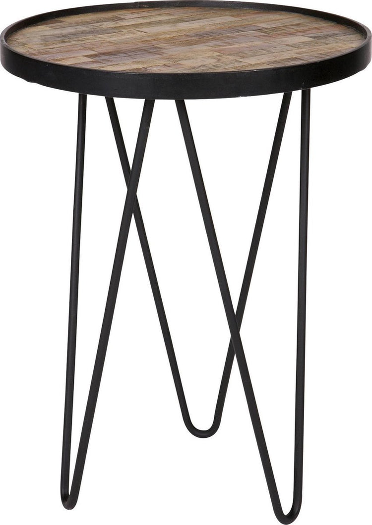 Woood Lev Beistelltisch – Holz Metall – Schwarz – 52 x 39 x 39