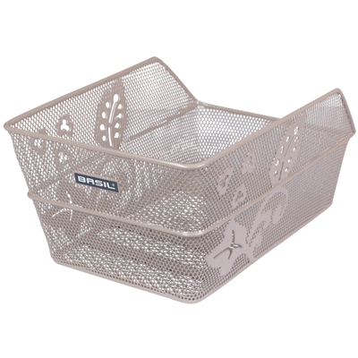 Basilikum Fahrradkorb Cento Blumenkorb 24 x 38,5 x 11 cm nackt metallisch