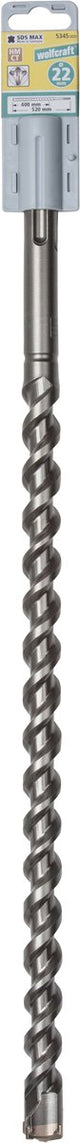 Wolfcraft – Betonbohrer 22 mm – SDS max – 520 mm lang – Hartmetall für Betonbohrer – 5345000