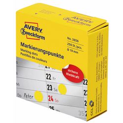 Markierungspunkte avery gelb 250 Stück 19 mm