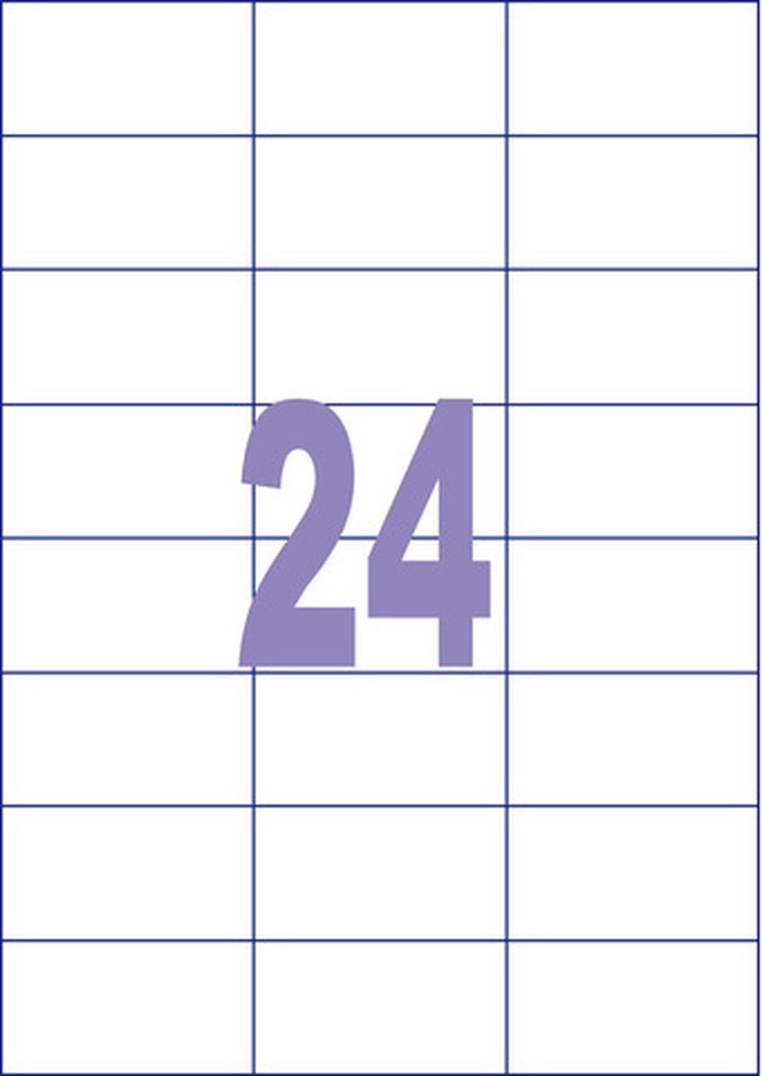 Kangaro-Etiketten – universell – Tintenstrahl-Laserkopie – 70 x 37 mm – 25 Blatt – 24 Aufkleber pro Blatt – k-7037-25