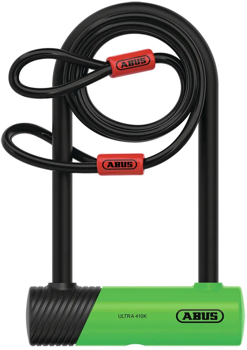 Abus Ultra Mini 410K 150HB180 Bügelschloss inkl. Cobra-Loop-Kabel und SH34-Halterung