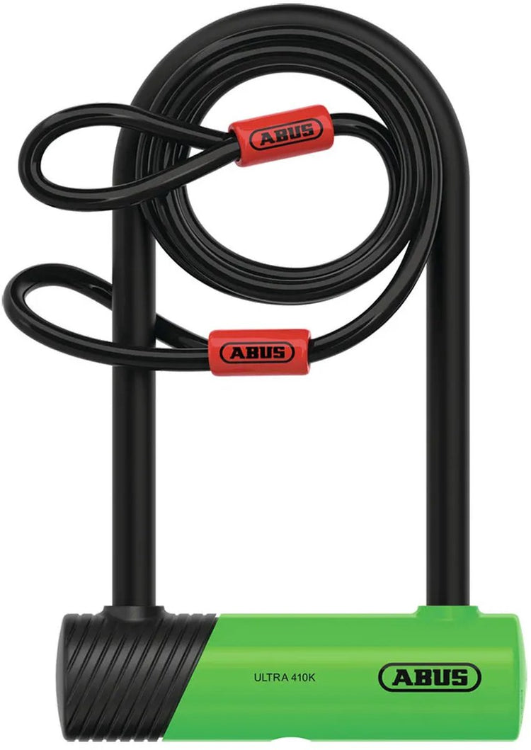 Abus Ultra Mini 410K 150HB180 Bügelschloss inkl. Cobra-Loop-Kabel und SH34-Halterung