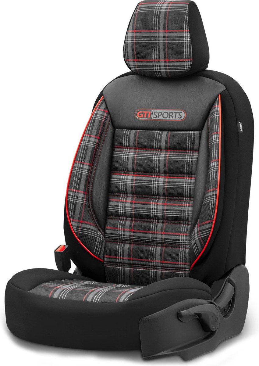 Otom Sitzbezug-Set Sport 5 mm Textil schwarz rot 11-teilig
