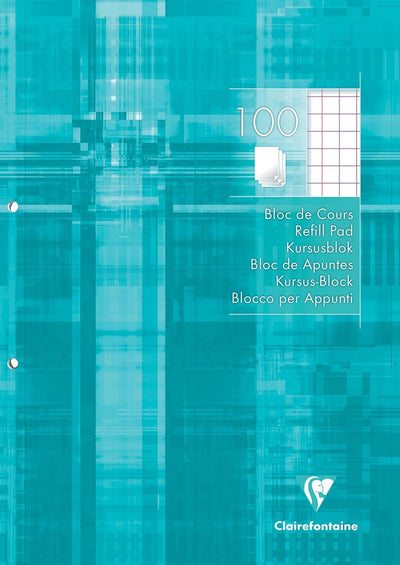Clairefontaine-Kursblock kariert 10 mm, mit Rand 5 Stück
