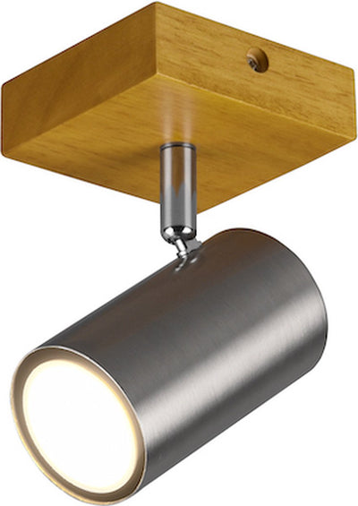 Trio Marley - Spot - Nickel matt - exkl. 1x gu10 4,5w - Holzelement