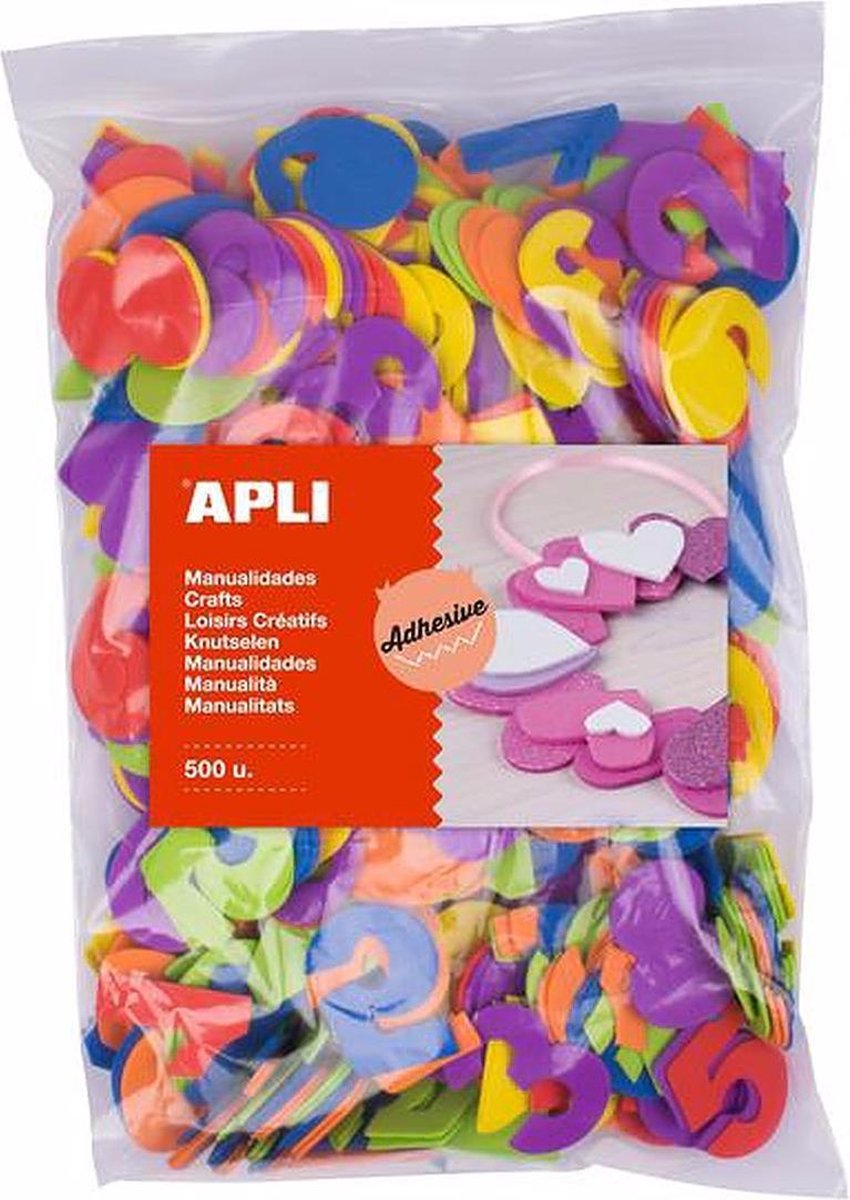 Apli kids self-adhesive figures eva foam in various colors | 500 Stück