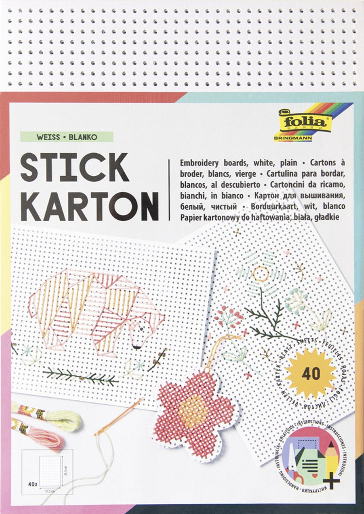 Markenloser Sans-Marque-Stickkarton, kreativer Bastelkarton, mehrfarbig, 40 Blatt, 17,5 x 24,5 cm.