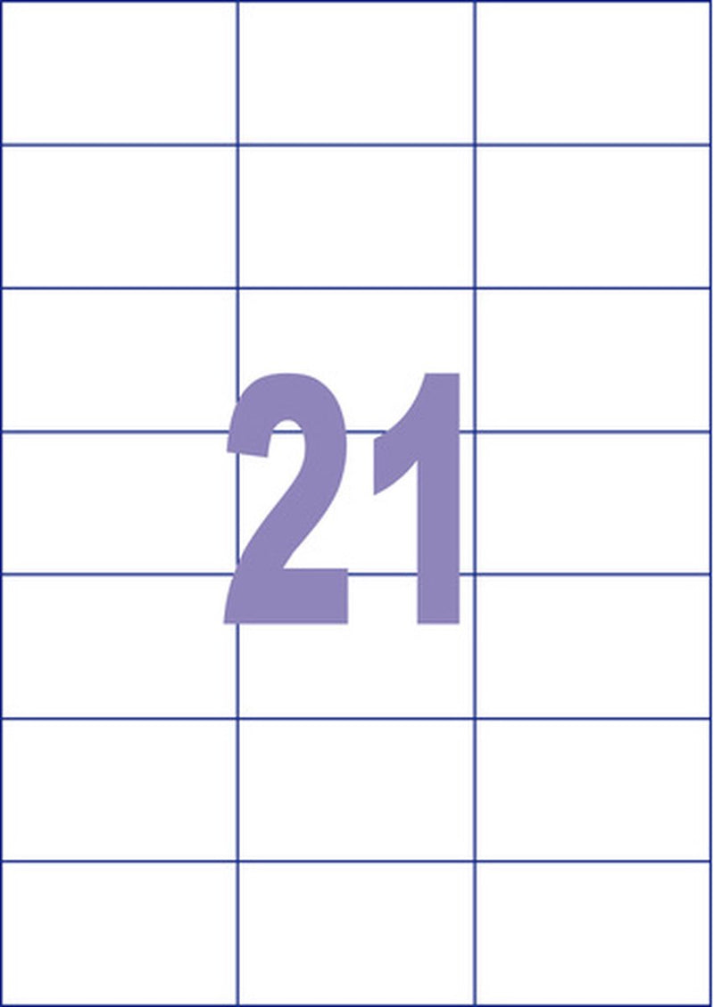 Kangaro-Etiketten – universell – Tintenstrahl-Laserkopie – 70 x 42,3 mm – 25 Blatt – 21 Aufkleber pro Blatt – k-7042-25