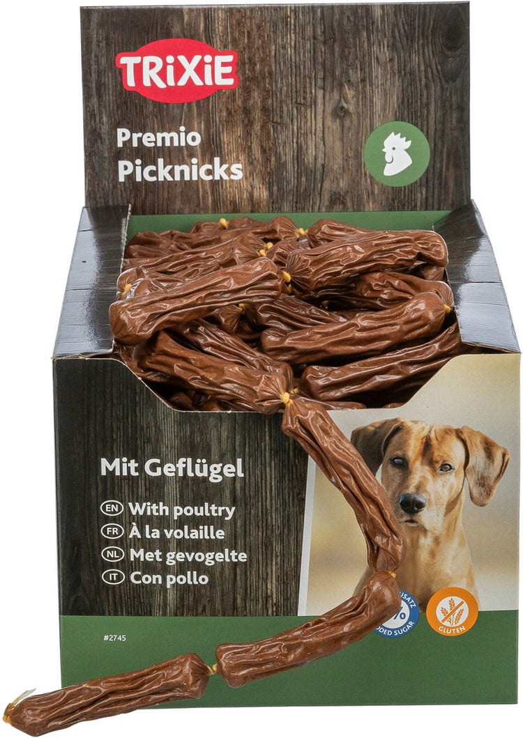 Trixie Wurstkette Geflügel – luftgetrocknet, Fleischanteil 94 % – 200 g, 8 cm
