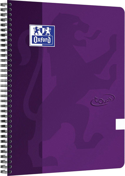 Oxford Touch – Notizbuch – A4 – blanko – 140 Seiten – 90 g – Softcover – Lila