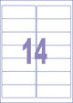 Kangaro-Etiketten – universell – selbstklebend – Tintenstrahl-Laserkopie – 99,1 x 38,1 mm – 25 Blatt – 14 Aufkleber pro Blatt – k-9938-25