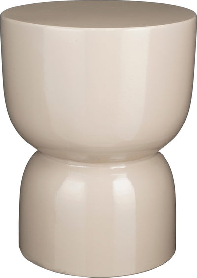 Bühnen-Beistelltisch mit Glimmerdekorationen – H45 x ø35 cm – Zement – Beige