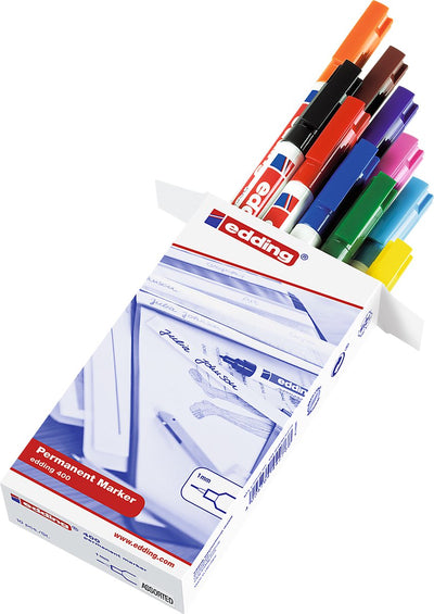 Edding -Marker 400, Liniendicke 1 mm, verschiedene Farben, 10 Stück 1 Box