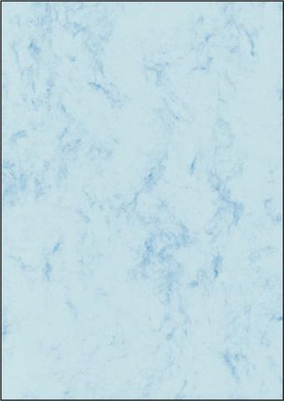 Sigel Designpapier A4 – mit marmorblauem Motiv – beidseitig – 200 Gramm – 50 Blatt – si-dp551