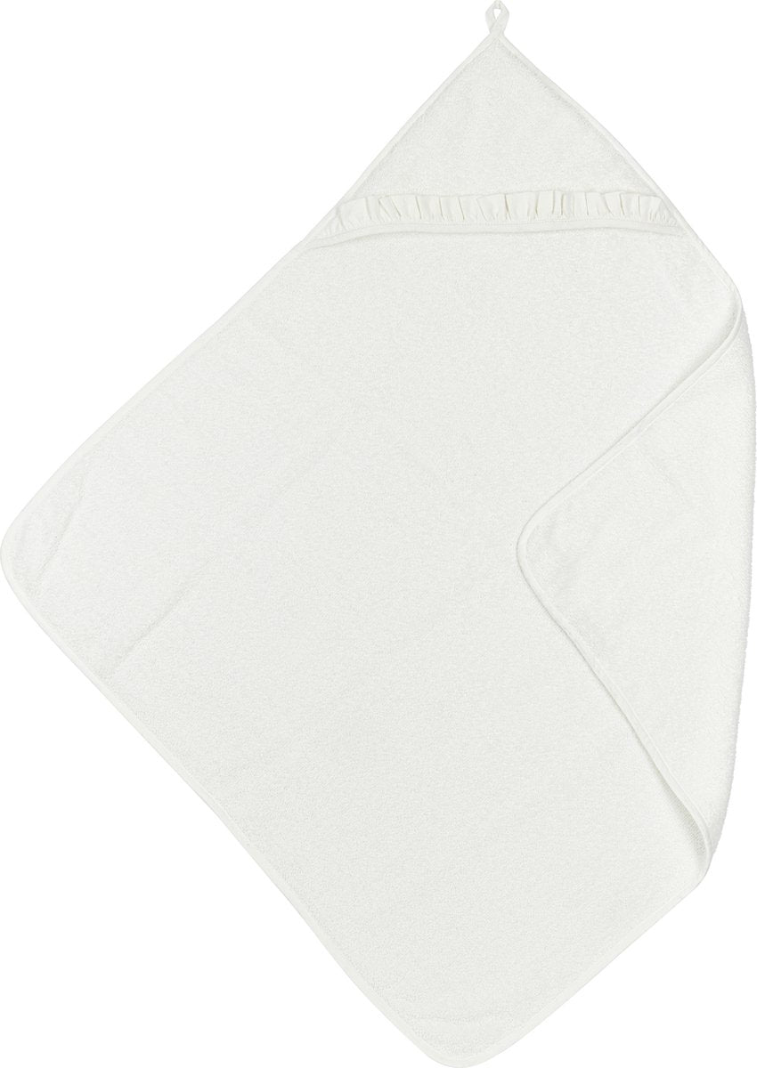 Meyco Baby-Badeumhang mit Rüschen – gebrochenes Weiß – 80 x 80 cm