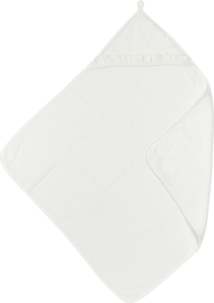 Meyco Baby-Badeumhang mit Rüschen – gebrochenes Weiß – 80 x 80 cm