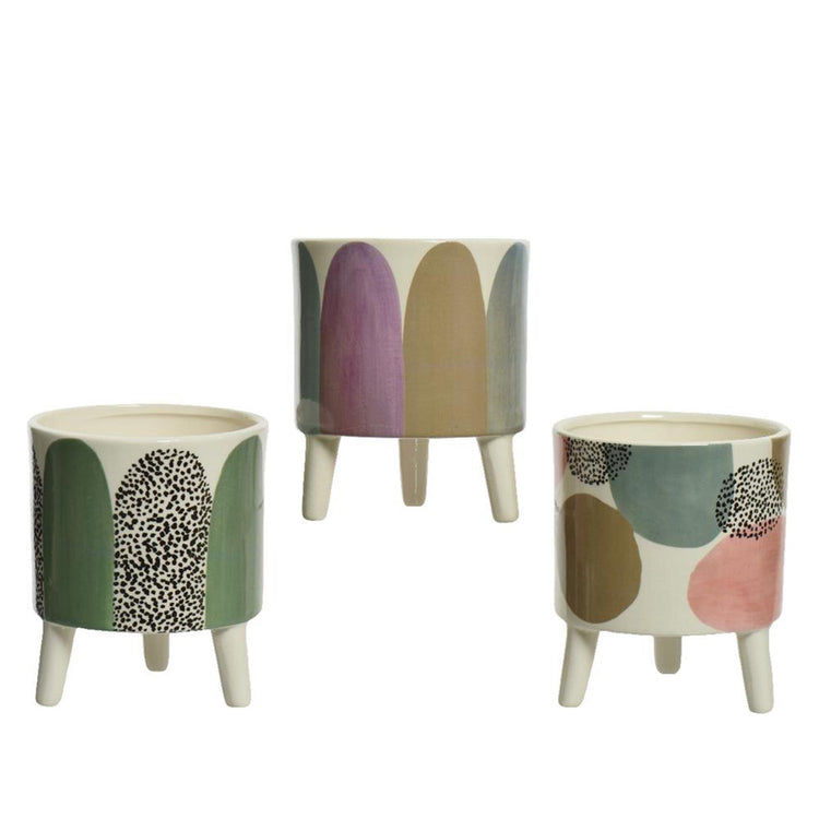 Decoris Blumentopf Dolomit Ø13cm Retrofarben