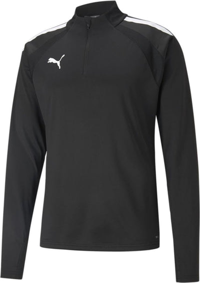 Puma Teamliga 1 4 Zip Top Jr Unisex-Sportshirt – Schwarz-Weiß