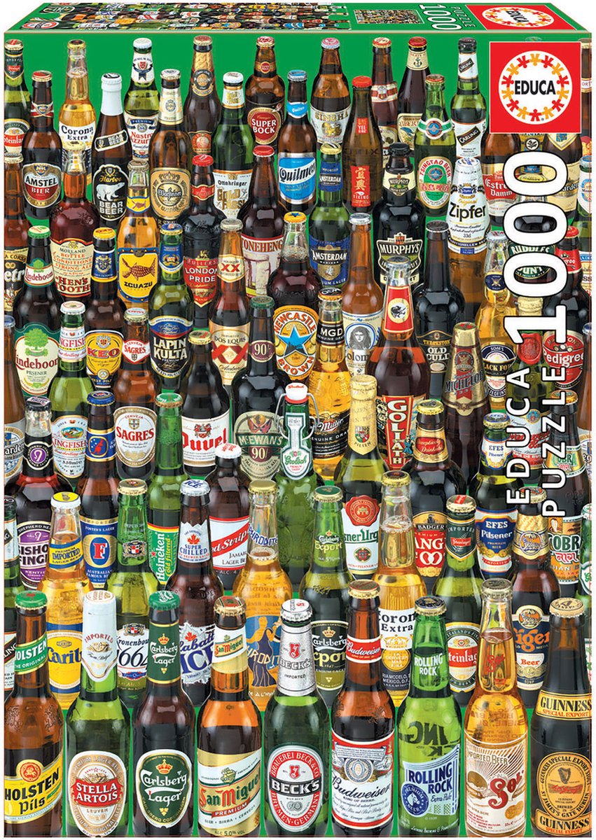 Educa - Puzzle - 1000 Teile - Collage Bierflaschen - Puzzle