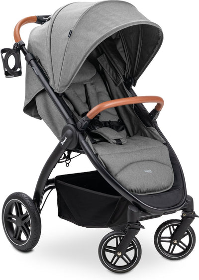 Hauck Uptown - Buggy - Stadt- und Waldtauglich - Für kurze und lange Beine - Schwarz Melange Grau