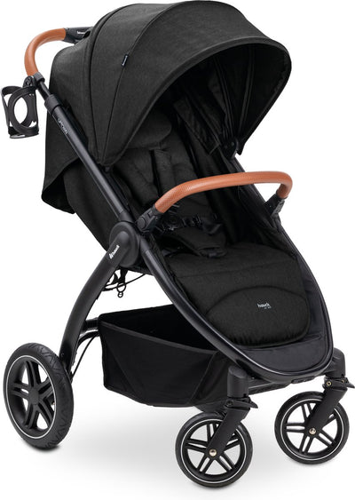 Hauck Uptown - Buggy - geeignet für Stadt und Wald - für kurze und lange Beine - Schwarz Melange Schwarz