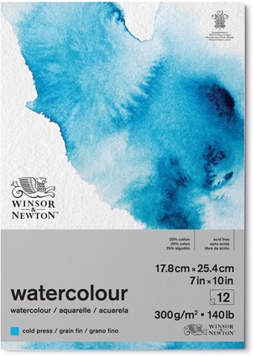 Winsor Newton Aquarellblock – 300 g m2 – 17,8 x 25,4 cm – 12 Blatt