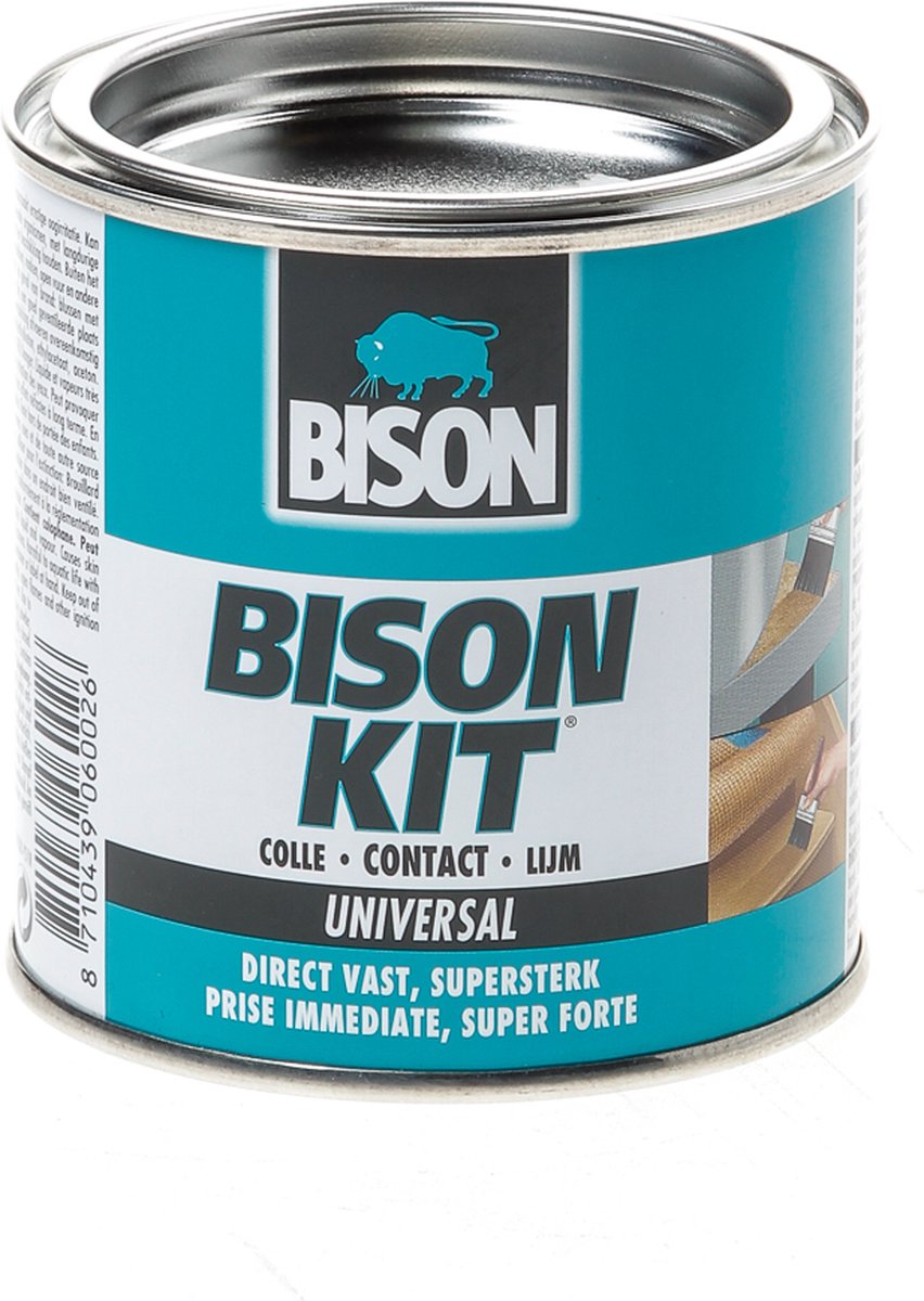 Bison Kit® Dose 250 ml, starker, universeller Kontaktkleber, feuchtigkeitsbeständig, frostbeständig, -40°C bis +70°C, einfache Anwendung, für unzählige Reparaturen