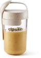 Lékué Lunchbecher to go Bio – 600 ml mit Löffel – Beige