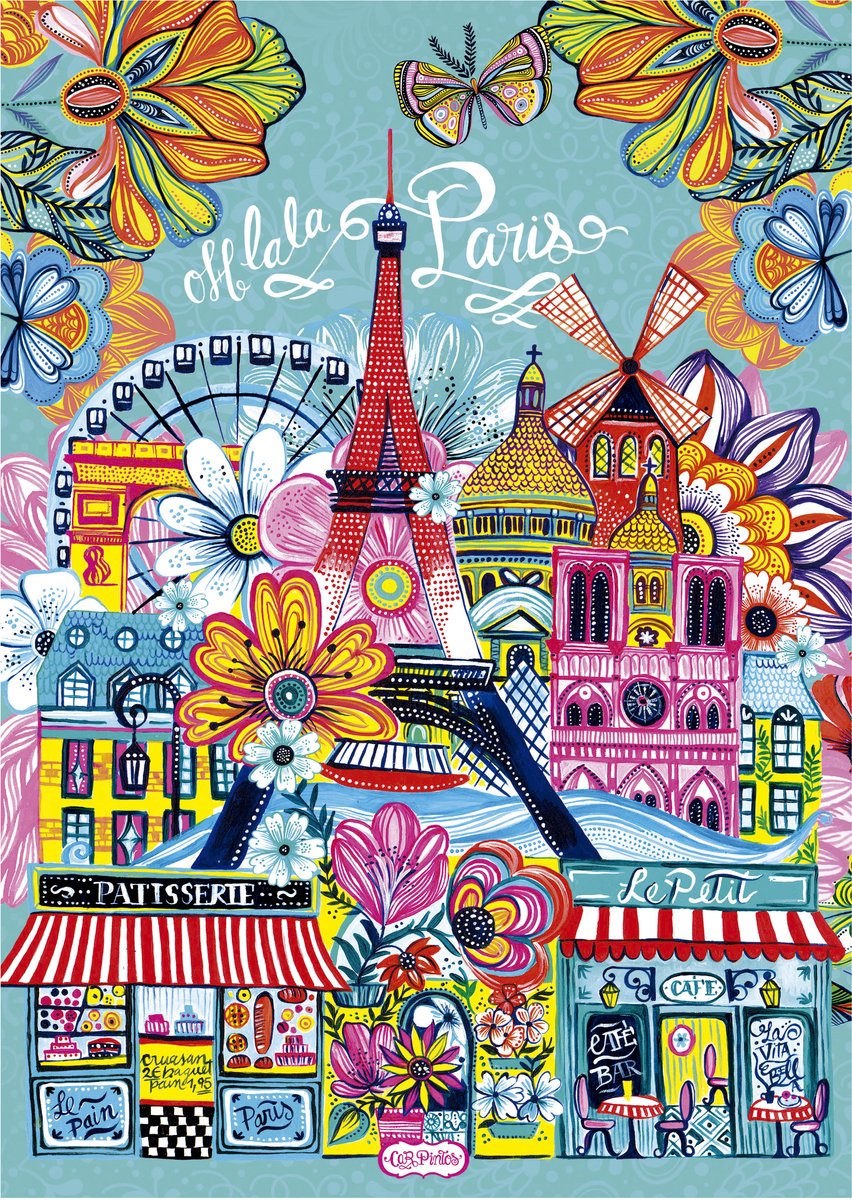 Educa Puzzle Paris Auto Pintos 1000 Teile Erwachsene.