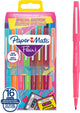 Paper Mate Flair Filzstifte | mittlere Spitze (0,7 mm) | verschiedene Retro-Farben | 16 Stück
