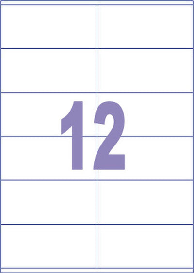 Kangaro-Etikett – Tintenstrahl-Laserkopie – 105 x 48 mm – 100 Blatt – 12 Aufkleber pro Blatt – k-10548