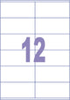 Kangaro-Etikett – Tintenstrahl-Laserkopie – 105 x 48 mm – 100 Blatt – 12 Aufkleber pro Blatt – k-10548