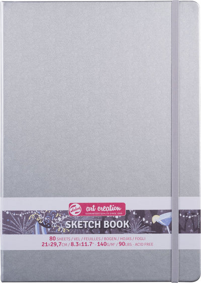 Talens Art Creation Skizzenbuch, glänzendes Silber, 21 x 29,7 cm, 140 g, 80 Blatt