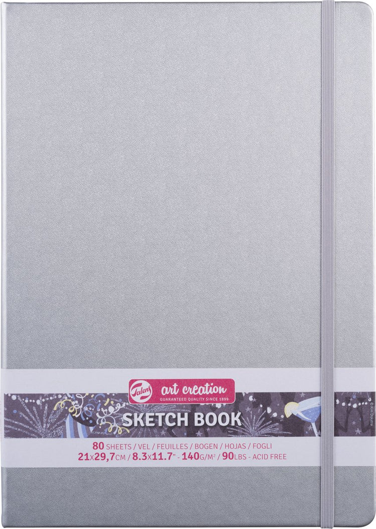 Talens Art Creation Skizzenbuch, glänzendes Silber, 21 x 29,7 cm, 140 g, 80 Blatt
