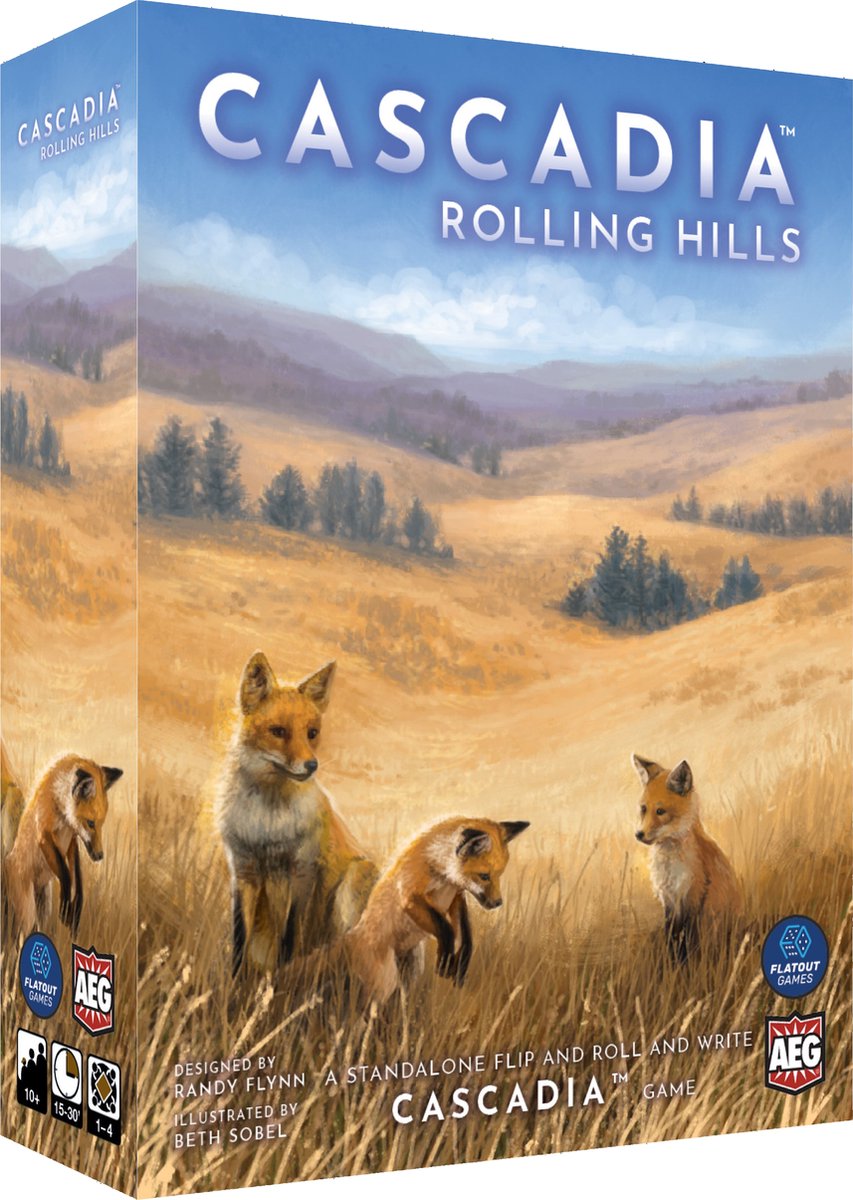 Alderac Entertainment Group Cascadia Rolling Hills – Würfelspiel – Brettspiel – Naturstrategie – Flip-Roll-and-Write-Spiel – Englisch