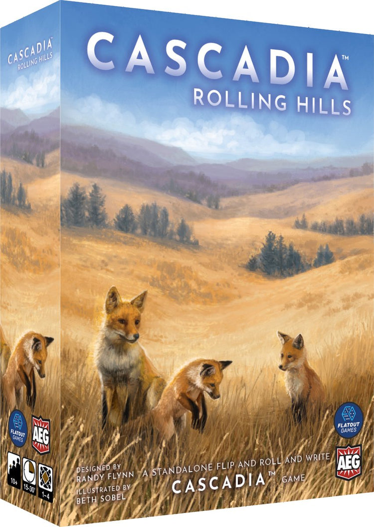 Alderac Entertainment Group Cascadia Rolling Hills – Würfelspiel – Brettspiel – Naturstrategie – Flip-Roll-and-Write-Spiel – Englisch