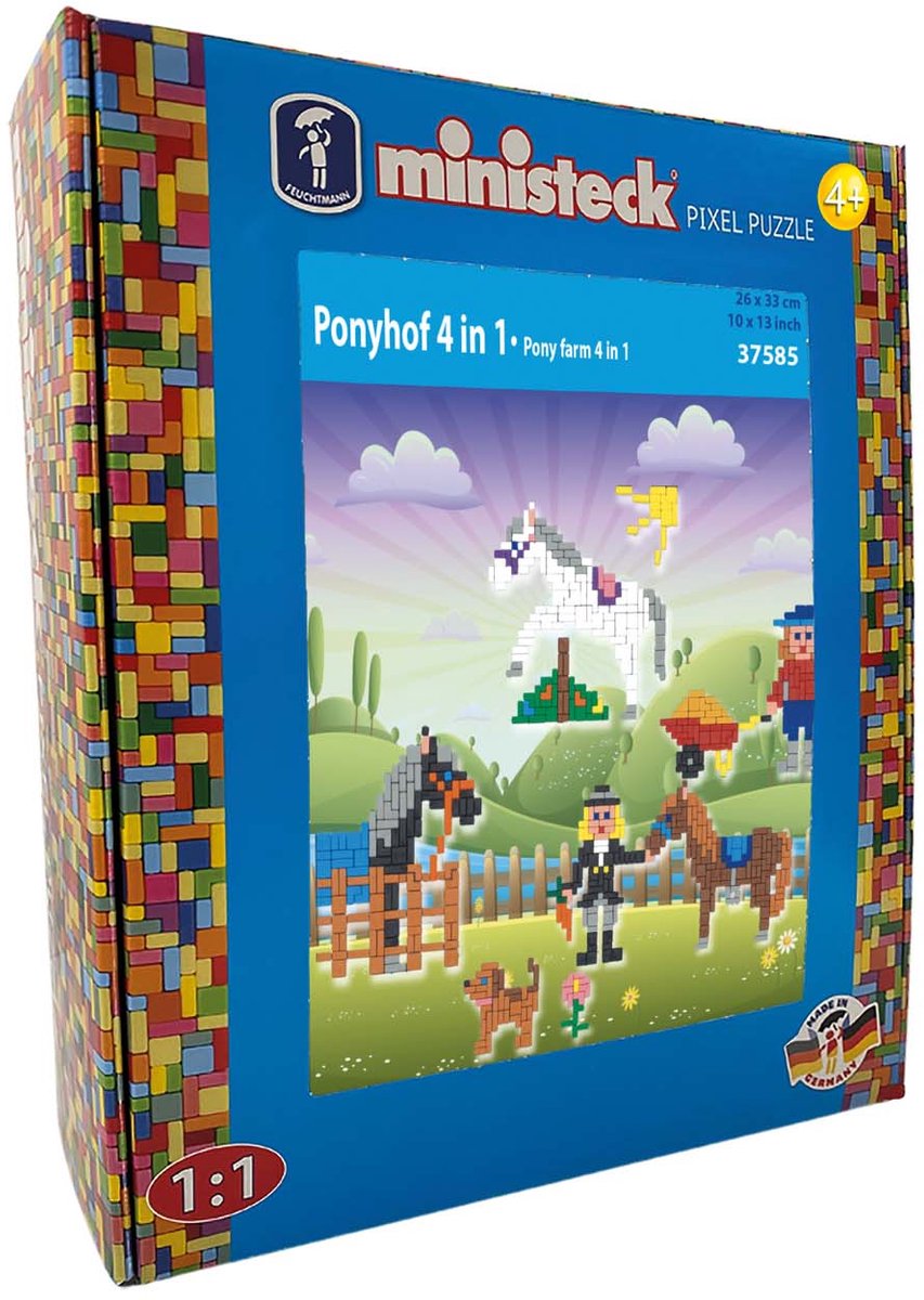 Ministeck Mosaik Ponyhof XL Box 1000 Stück kreatives Spielzeug.