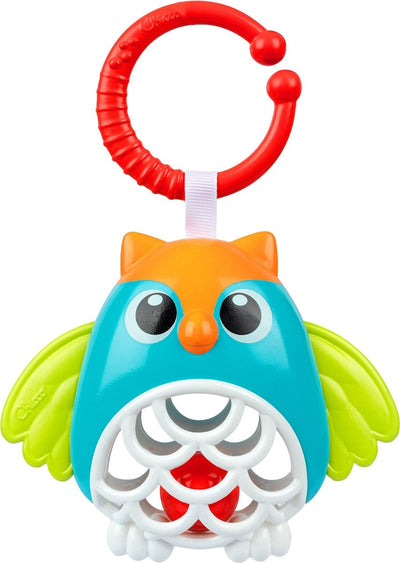 Chicco Eulenrassel – Buggy-Spielzeug mit Beißring | sensorisches Babyspielzeug (3-24 m)